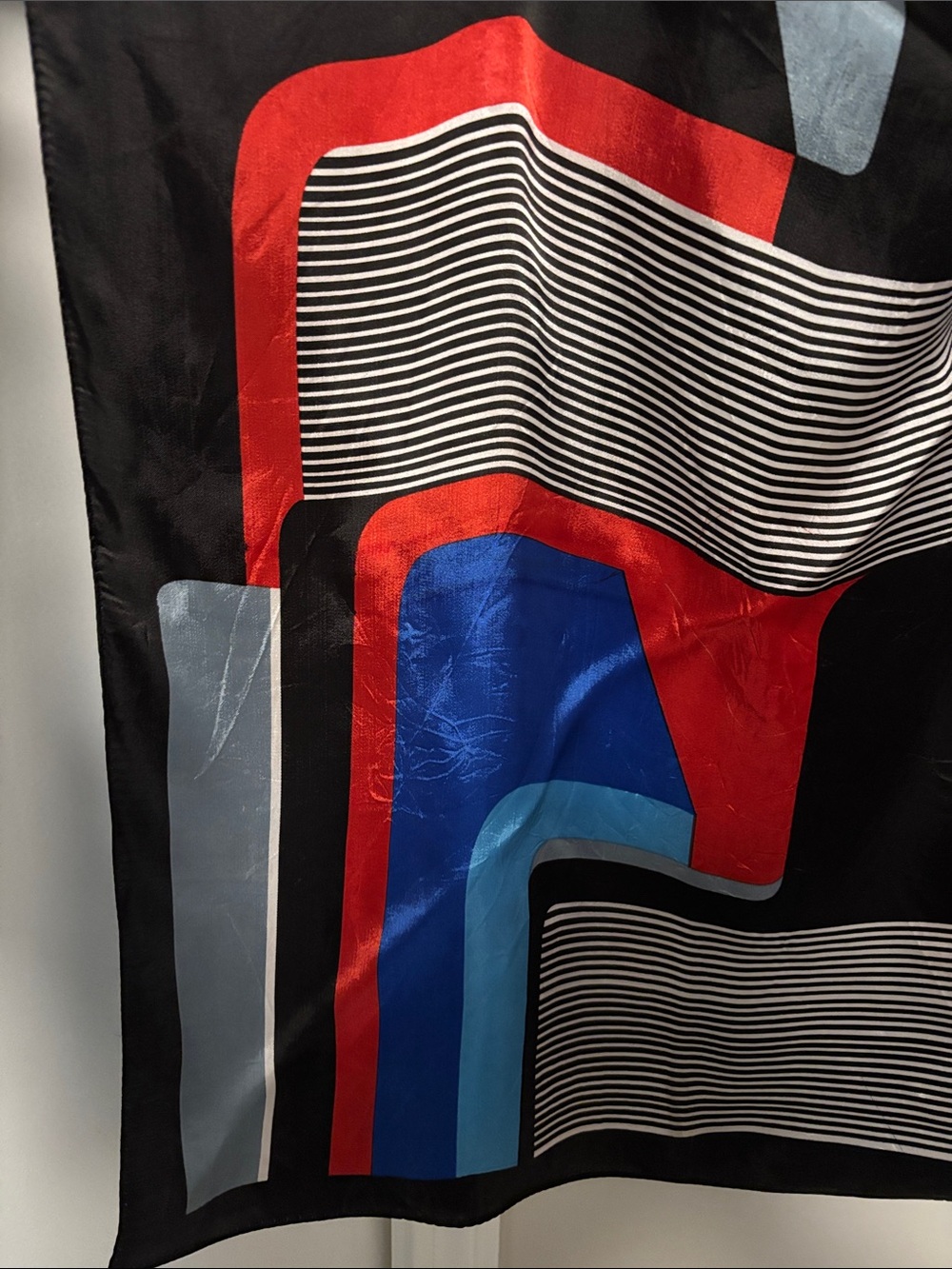 Vintage black abstract scarf square